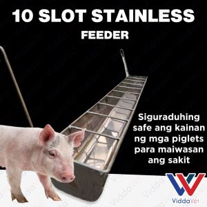 Heavy Duty 10 Slot Stainless Steel Animal Feeder for pigs