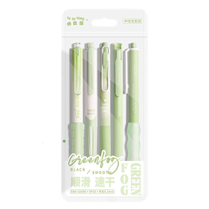 5Pieces Gel Inks Pen 0.5MM Tip Retractable Gel Pen Quick Drying Refillable Journaling Pen for Writing Note Taking