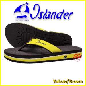 Islander Classic Comfort Yellow/Brown Mens Rubber Sole Slides