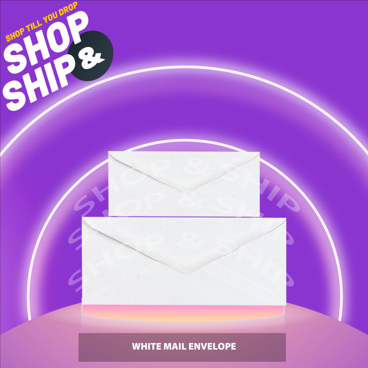 'N SHIP] WHITE mail envelope 50 pieces per pack Long Short