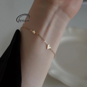 Gelang Hati Titanium Simpel Minimalis Wanita Fashion Korean Cantik Terbaru Kekinian