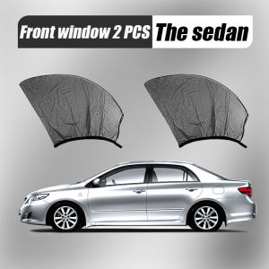 2-Pack Easy-Fit Auto Window Mesh Sunshade with Anti-Mosquito Net Ventilation for Vehicles P2434