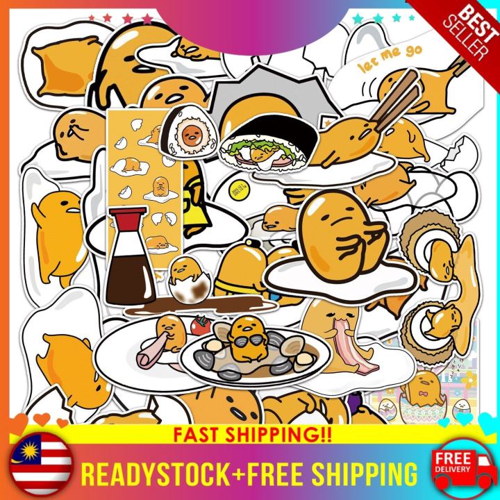 50 PCS Gudetama Egg Fashion Stationery Sticker Packs DIY Hand Account ...