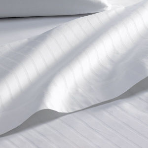 Hotel Standard Satin Stripe Cotton Duvet Cover - Hypoallergenic Breathable Bed Linen