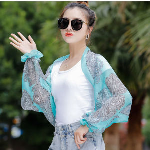 Korea Outdoor Kemeja Kasual Klasik dan serbaguna cardigan wanita Pelindung Matahari Kardigan Liburan Pantai Musim Panas Atasan Blus Panjang Wanita Segar dan disempurnakan