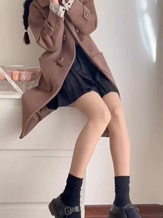 觅橘光腿神器冬季加绒加厚超自然秋冬女小个子打底裤丝袜肉色一体Mencari kaki kosong oren artifak baldu ...