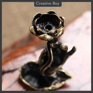 [Creative] Pure copper backflow incense Buddha hand lotus brass incense frame incense Zen tea ceremony table tea table furnishings