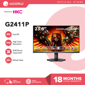 Koorui G2411P powered by HKC 24 Inch IPS FHD 200Hz 99% sRGB Compatible FreeSync Ultra Slim Frame VESA Mountable Gaming Monitor Computer PC Design Monitor