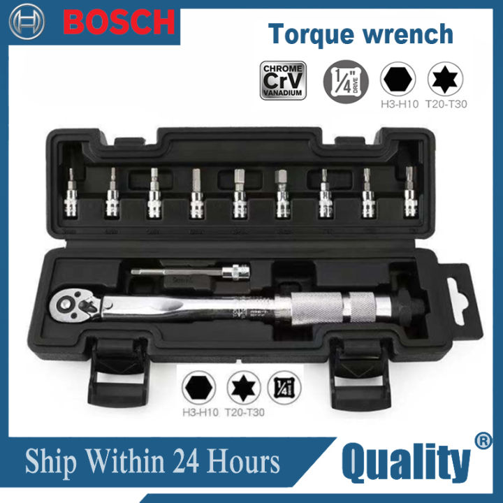 【11-piece set】Adjustable Torque Wrench Torque Wrench Torque Wrench 1/4" 5-25Nm Adjustable Torque Wrench Bicycle Repair tools kit