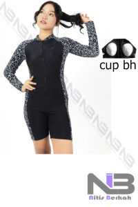 NIBER Baju Renang Dewasa Lengan Panjang - Diving  wanita Motif Corak