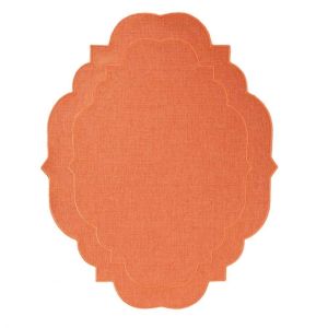 YESMILE 45×35cm Linen Placemats Irregular Cotton Linen Dining Placemats Elegant Overlocked Edge Table Placemats Dining Room Use