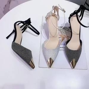 Stiletto Closed Sandals for Women Pvc Vintage Footwear Cheap Liquidation Sandal On Sale Luxury 2025 Offer The Best Woman Shoes