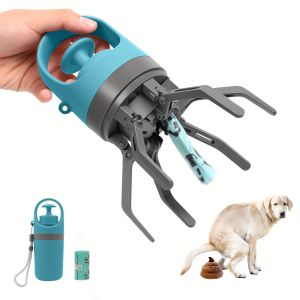 Portablewaste picker with six claws for outdoor dog walking small waste bags dog waste catcher anti-dirt poop-picking tool