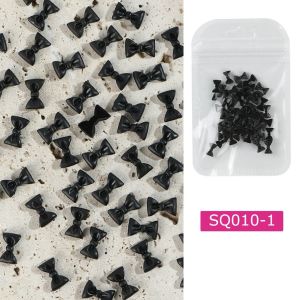 Set 50 Nơ Màu Trắng Đen Đính Móng Tay Nghệ Thuật -Lumbley