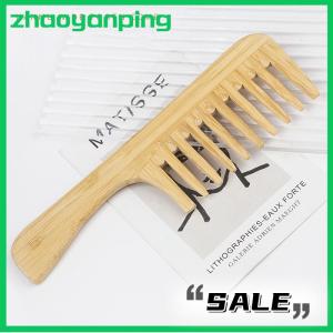 zhaoyanping หวีไม้ไผ่ธรรมชาติ1ชิ้นหวีเสียบไม้แอฟโฟรป้องกันไฟฟ้าสถิตย์สำหรับผู้หญิงหวีซี่กลม