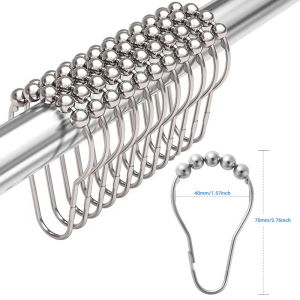 48/24/12Pcs Universal Shower Curtain Hooks Curtain Hook Shower Rod Ring Hanger Bathroom Curtain Accessories