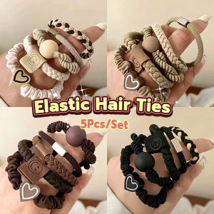 5Pcs Twist Hair Ties High Elastic Rubber Bands Fashion Style Scrunchies Women Hair Accessories