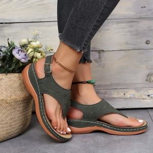 [Free Shipping] New Roman-Style Women’S Sandals Available In Stock With A Single-Strap Design Size 43 Plus-Size Sandals