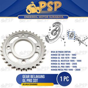 Ger Belakang GL Pro 33T - Gear Gir Gigi Belakang Honda CB GL 100 GL Max Neotech Mega Pro Type 428