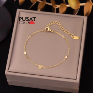 Gelang Hati Titanium Simpel Minimalis Wanita Aksesoris Fashion Terbaru Cantik | PUSAT TIMUR