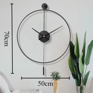 xpkQ Spanish Metal Wall Clock Modern Simple Art Creative Wall Clocks Durable Power Saving Silent Clocks Home Fashion Decoration 9Q4T2