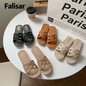 Falisar รองเท้าแตะแบบสวม พื้นนิ่ม ใส่สบายมากๆ สีเรียบง่ายดูแฟชั่น มี 4 สี(แนะนำเพิ่ม 1 ไซส์) NO.1176-17