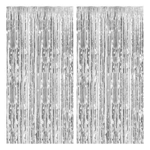 Giấy Bạc Streamer đầy màu sắc kim loại tinsel tua Rèm Backdrop hàng cung cấp cho ngày lễ tiệc tốt nghiệp trang trí