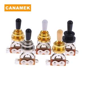 【CANAMEK】 1Pc 3 Way Short Straight Guitar Toggle Switch Pickup Selector With Brass Hat For Electric Guitars Pickups Switch Control Parts