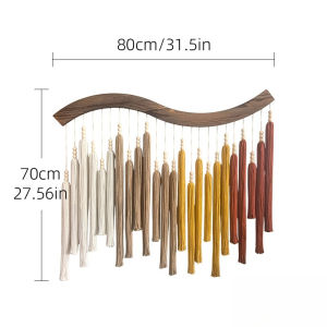 Boho Handmade Tassel Wooden Tapestry Retro Light Luxury Wall Hanging Bedroom Headboard Decor