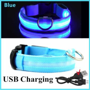 LED Glowing Dog Collar Adjustable Flashing Rechargea Luminous Collar Night Anti-Lost Dog Light HarnessFor Small Dog Products