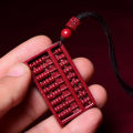 Cinnabar Necklace Pendant招财项链 原矿硃砂项链 高含量紫金砂如意算盘吊坠吊饰（已开光）. 
