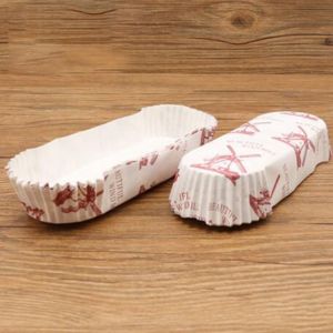 OKDEALS01 Round Boat Shape 100Pcs Cake Tools Bread Paper Hamburger Tray for Wedding Celebration Paper Baking Cups Cupcake Wrappers Bakeware Small Cake Tray