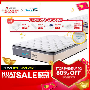 NeckPro Moira Inter-Changeable Pocket Spring Mattress |  12 Inches (30cm) | Natural Latex Cushion | Sanitized Fabric | Hexa System | 10 Years Warranty | Ultima Series