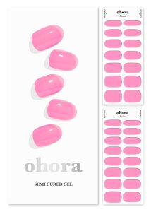 ohora Semi d Gel Nail Strips (N Tint High-Teen) - Pink Tint Works with Any UV/LED Lamps Salon-Quality Long Lasting Easy to Apply & Remove - Includes 2 Prep Pads Nail File & Wooden Stick