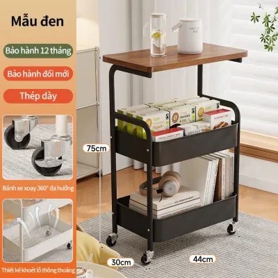 Kệ Để Đồ 3 Tầng Đa Năng Có Bánh Xe 360° Kệ Sofa Mặt Gỗ Cao Cấp Cho Phòng Khách Spa