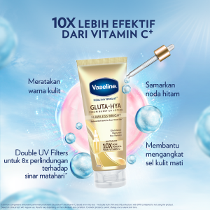 Vaseline Gluta-Hya Body Serum Flawless Bright 330ml x2