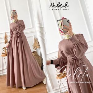 Jelita Gown by Nabtik / Gamis Maxi Dress / Bahan Cringkle Airflow / LD 110 PB 140