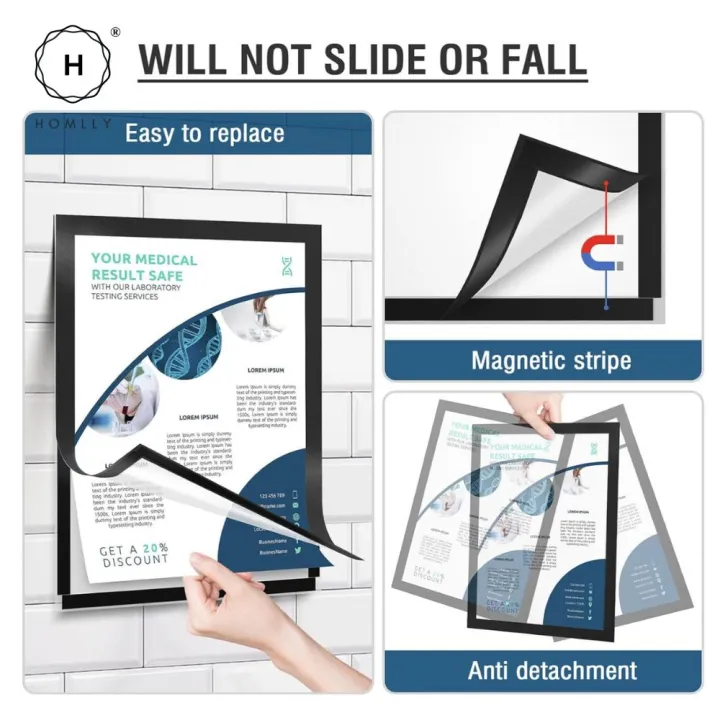 Homlly%20Easy%20Change%20Magnetic%20Picture%20Frames%20with%20Self%20Adhesive%20Backing%20-%20Image%206