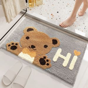*SG SELLER* Anti Slip Cashmere Bath Mat|Machine Washable Thick MicroFiber Absorbent Non Slip Bathroom Floor Mat|Size 45x65cm