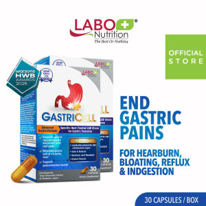 [2 Boxes] LABO Nutrition GastriCELL Capsules Eliminate Gastric Symptoms - for Acid Reflux Heartburn Bloat Indigestion Burping Stomach Discomfort & Pain - Natural Long-term Solution Supplement • Made in Japan • 30 Capsules