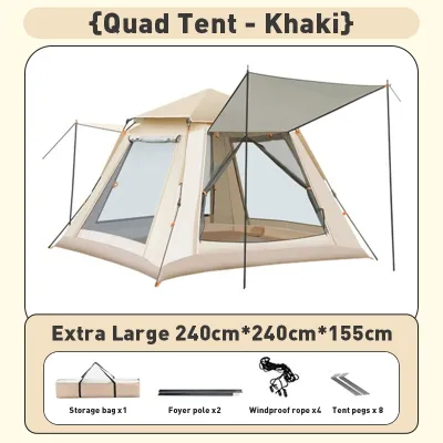 Tent Camping 4/6/8 people Water Proof Automatic Outdoor With Moisture-Proof Mat For Family Waterproof