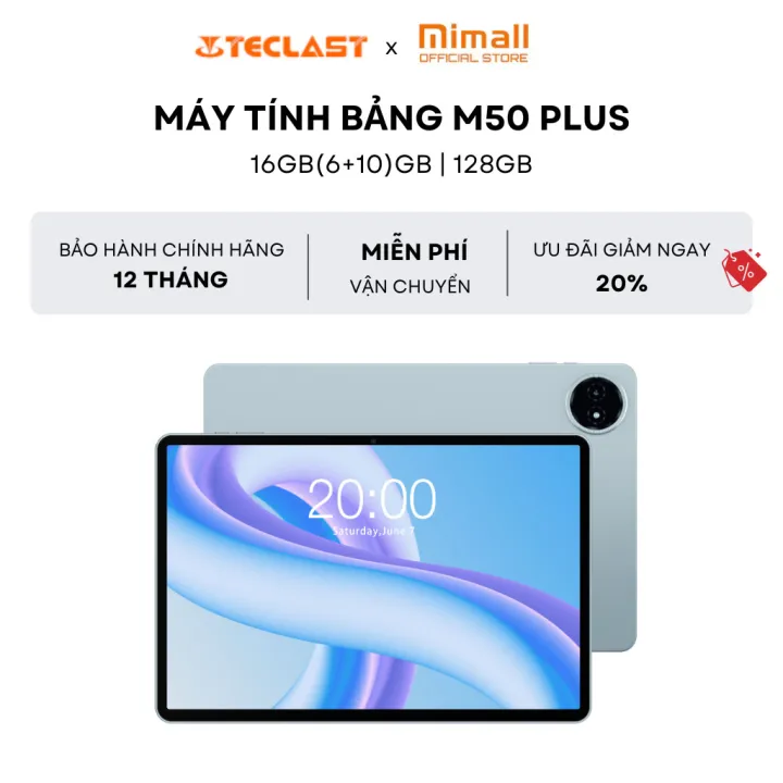 [HÀNG MỚI VỀ] Máy Tính Bảng Teclast M50 Plus Tablet 8GB/128GB | Màn hình 10.1inch | Chip MediaTek G85 |7000mAh