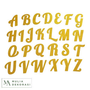 Tulisan Inisial Per Huruf Dekorasi Foam Glitter