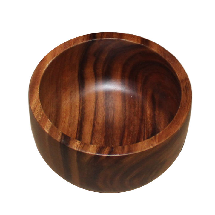 6 Inch Rice Bowl Round Straight Wooden Bowl 3.5x6x6 inches Rice Bowl Soup Bowl - 1 pc ...