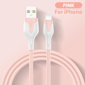 Soft Silicone USB Cable For iPhone 14 13 12 11 Pro Max XR XS 8 7 3A Fast Charging Mobile Phones Charger Cable Data Cord Wire 2m
