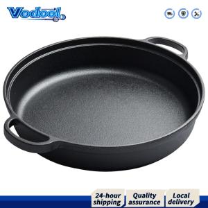 8.7/9.8/11/11.8 Inch Cast Iron Skillet with Double Handles Durable Non-Stick Cooking Pan for Frying and Baking
