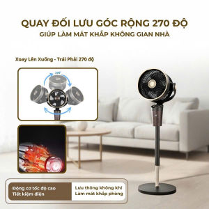 Quạt Đối Lưu Không Khí Thông Minh MILUXURY F3 PRO Quạt AI Điều Khiển Bằng Giọng Nói Kết Hợp Màng Lọc Thô Khay Tinh Dầu công suất 60w