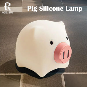 Cartoon Pig Silicone Night Light 2-Color Ambience Lamp Home Bedroom Decoration Holiday Gifts for Children Night Lamp