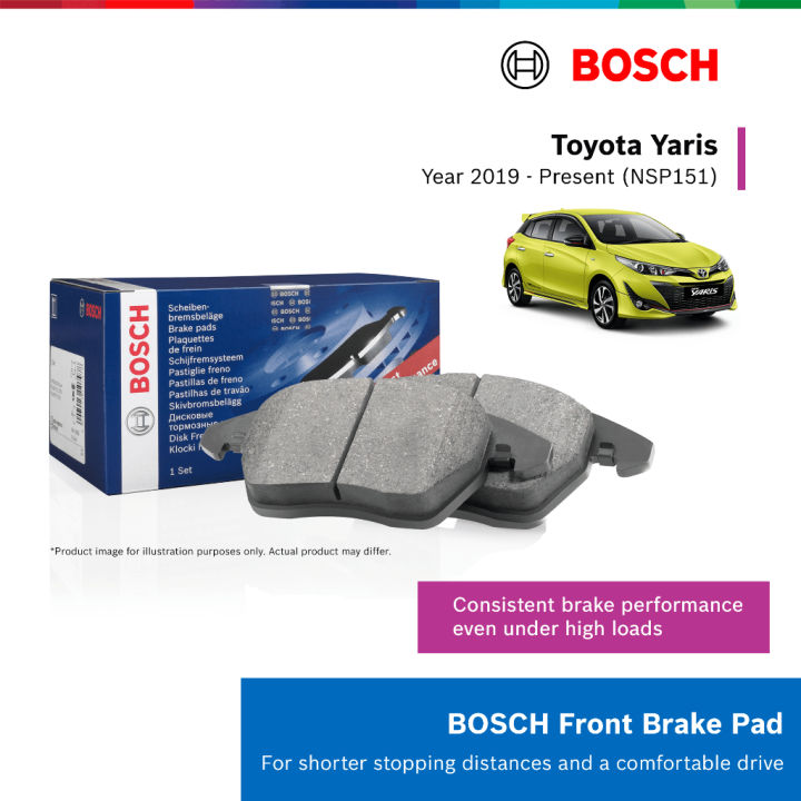 Bosch Genuine Front Brake Pads for Toyota Yaris NSP151 J E Spec (2019 ...