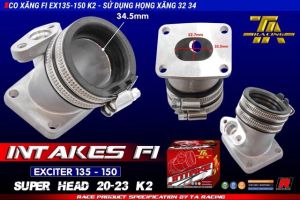 Co xăng TA EX 135 / 150 Fi Mẫu K2 - Sử dụng họng xăng 32mm / 34mm